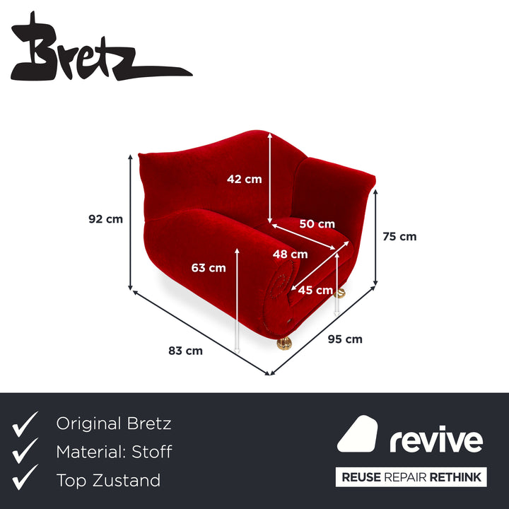 Bretz Gaudi Stoff Sessel Rot