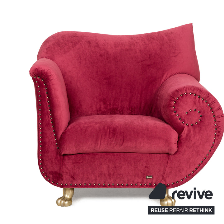Fauteuil Bretz Gaudi en tissu rouge neuf