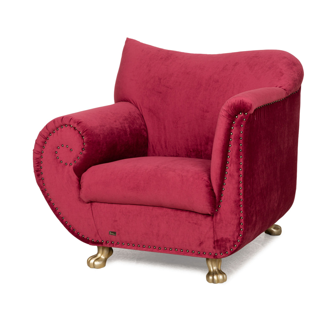 Fauteuil Bretz Gaudi en tissu rouge neuf