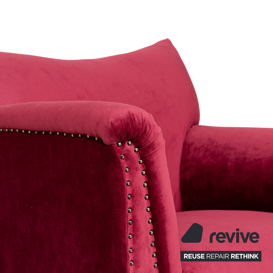 Bretz Gaudi Stoff Sessel Rot Neubezug