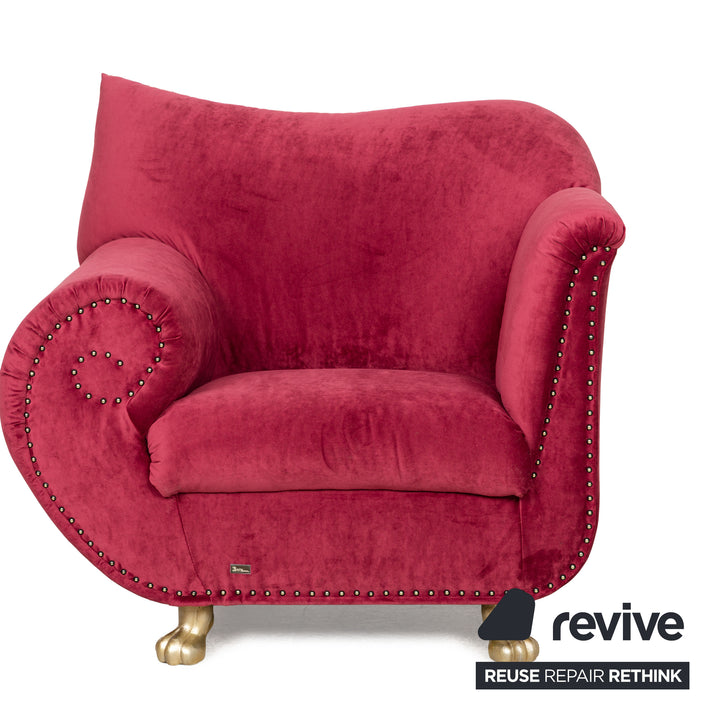 Fauteuil Bretz Gaudi en tissu rouge neuf