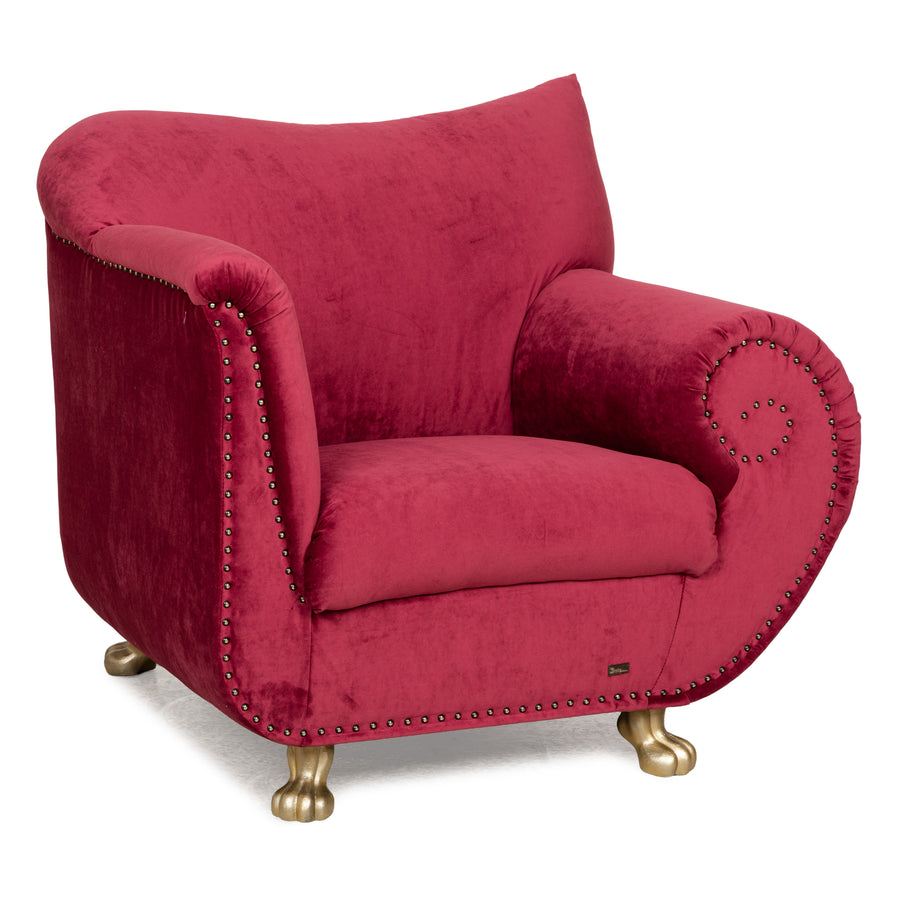 Fauteuil Bretz Gaudi en tissu rouge neuf