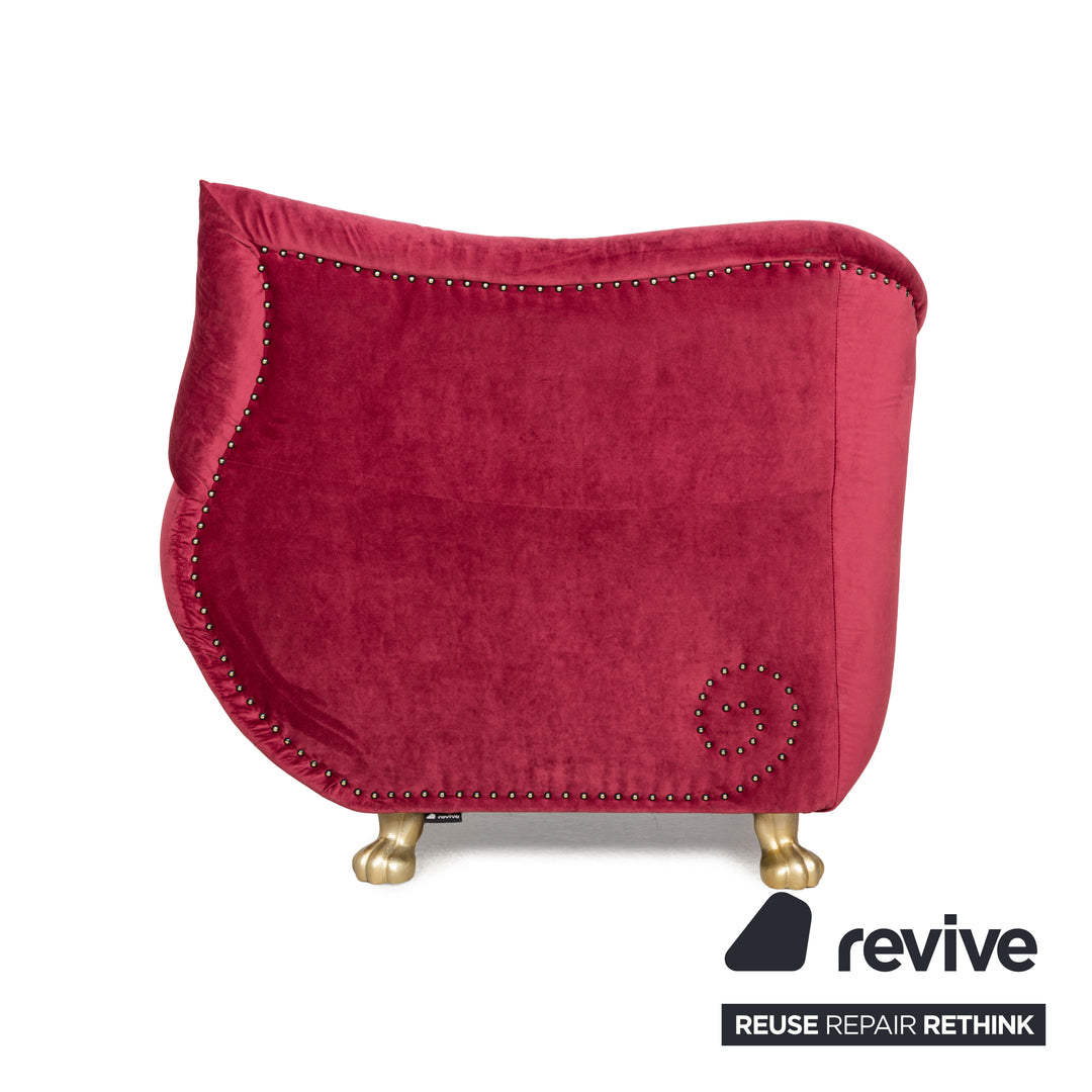 Bretz Gaudi Stoff Sessel Rot Neubezug