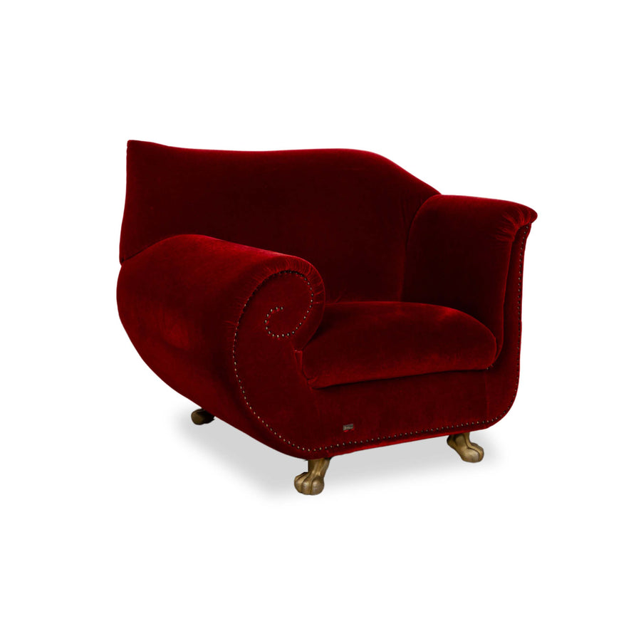 Fauteuil Bretz Gaudi en tissu rouge