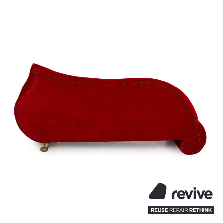 Bretz Gaudi Stoff Sofa Garnitur Rot Hocker Dreisitzer Rot Sofa Couch