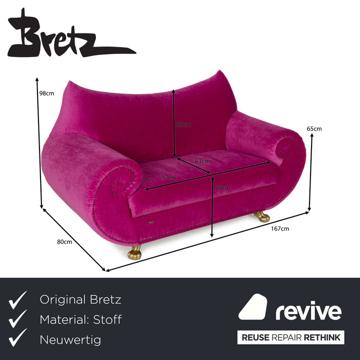 Bretz Gaudi fabric two-seater pink sofa couch reupholstery
