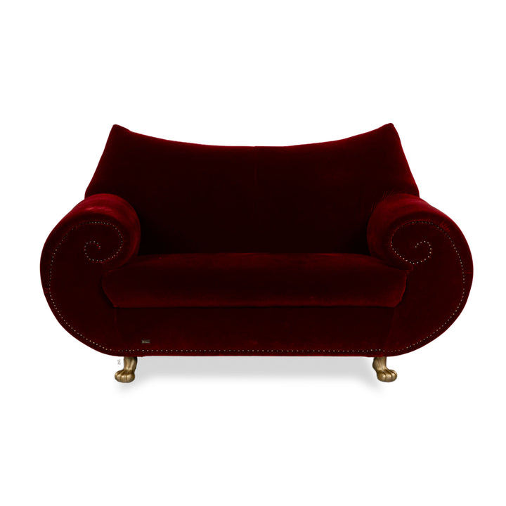 Bretz Gaudi Fabric Two Seater Red Sofa Couch