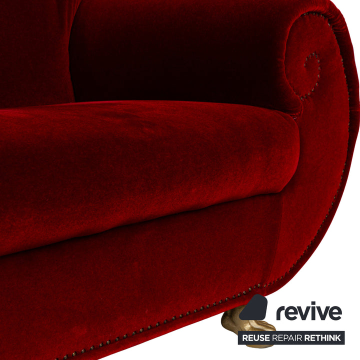 Bretz Gaudi Fabric Two Seater Red Sofa Couch