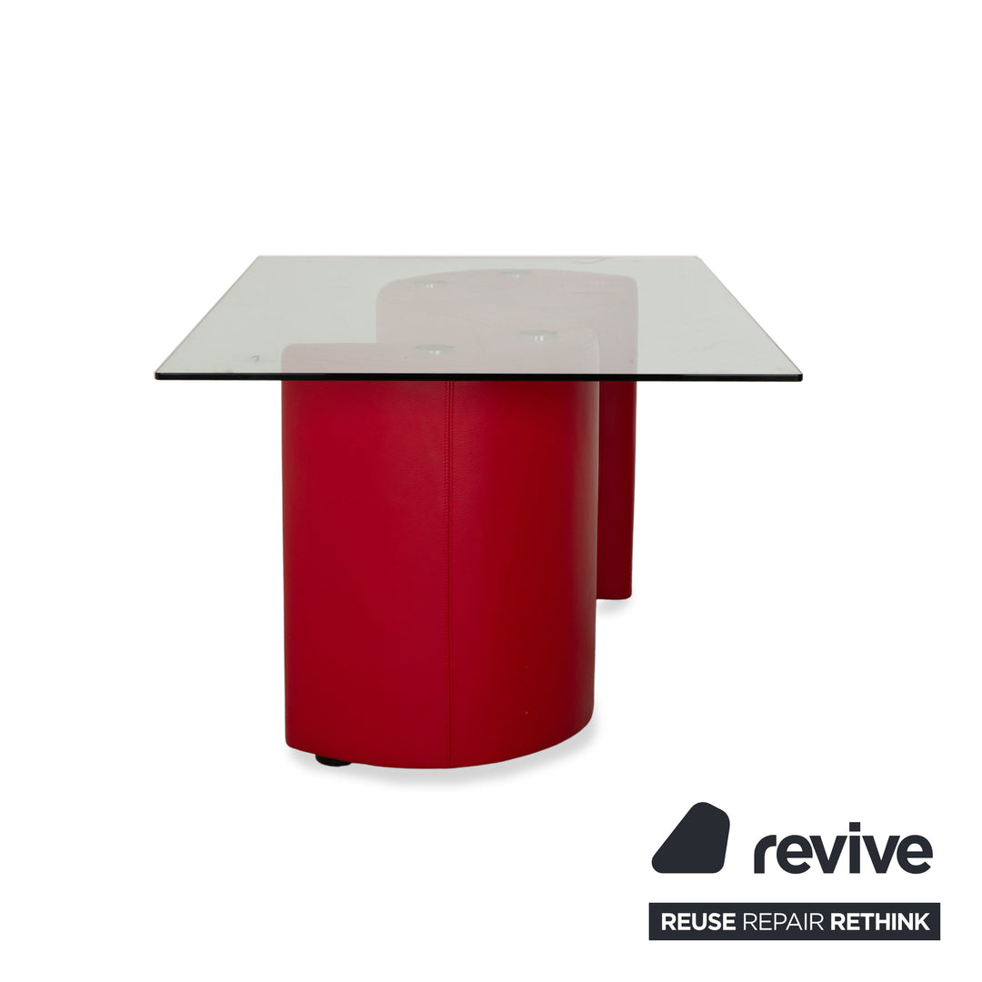 Bretz Glass Dining Table Red 159 x 99 cm