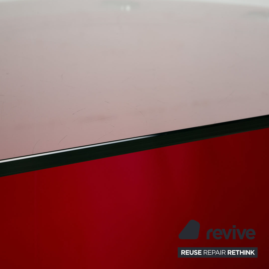 Bretz Glass Dining Table Red 159 x 99 cm