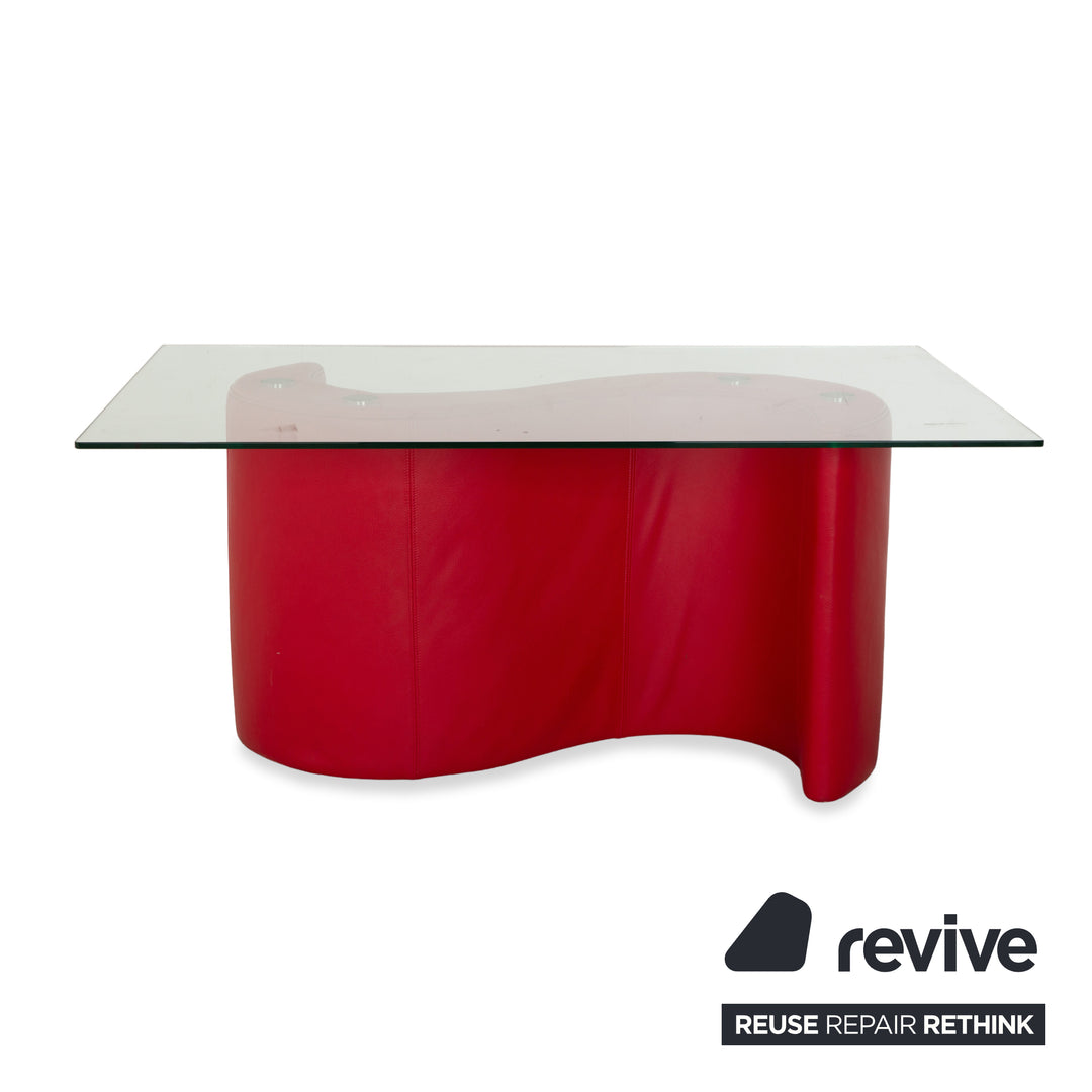 Bretz Glass Dining Table Red 159 x 99 cm