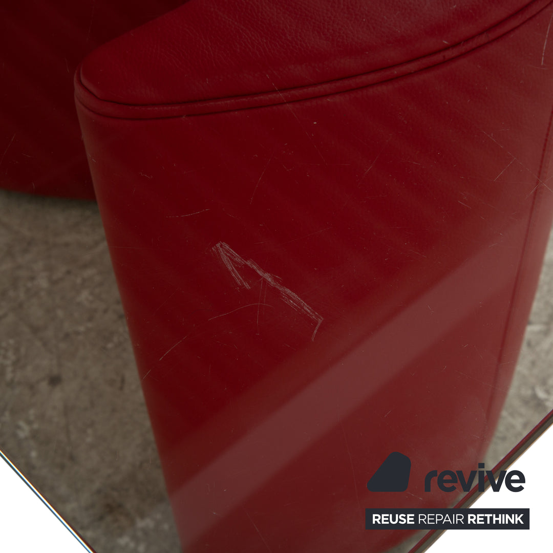 Table à manger en verre Bretz rouge 159 x 99 cm