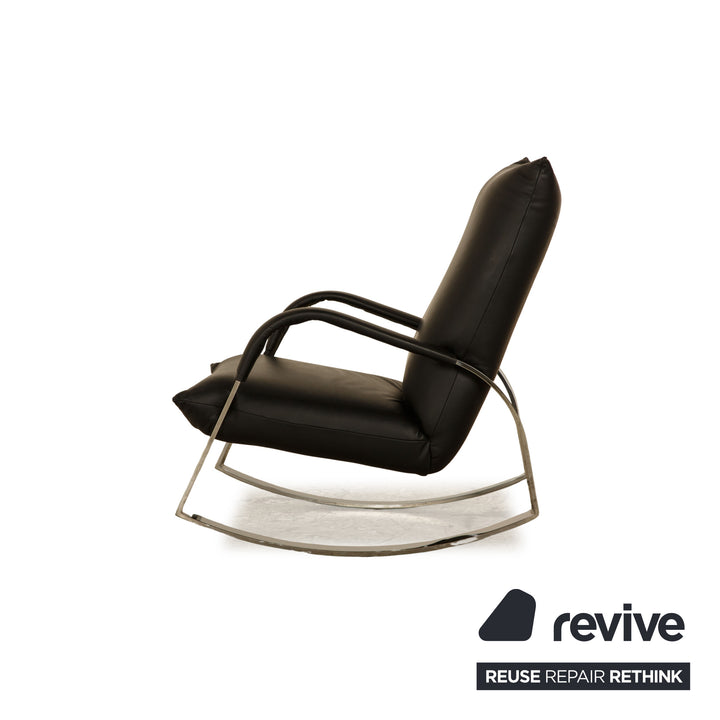Bretz Highland B132 Leather Armchair Black Rocking Chair