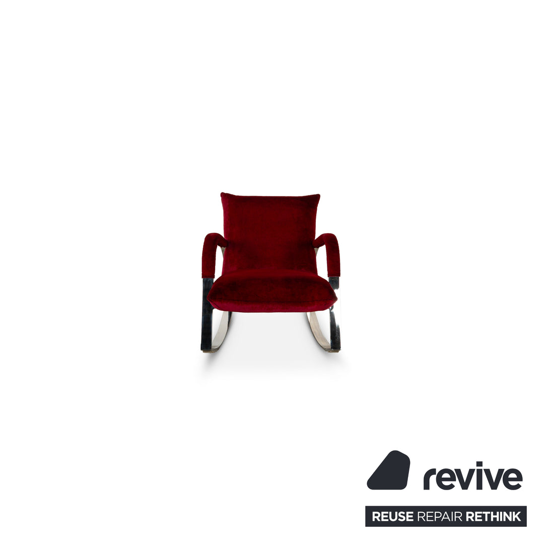 Bretz Highland Fabric Armchair Red incl. Stool