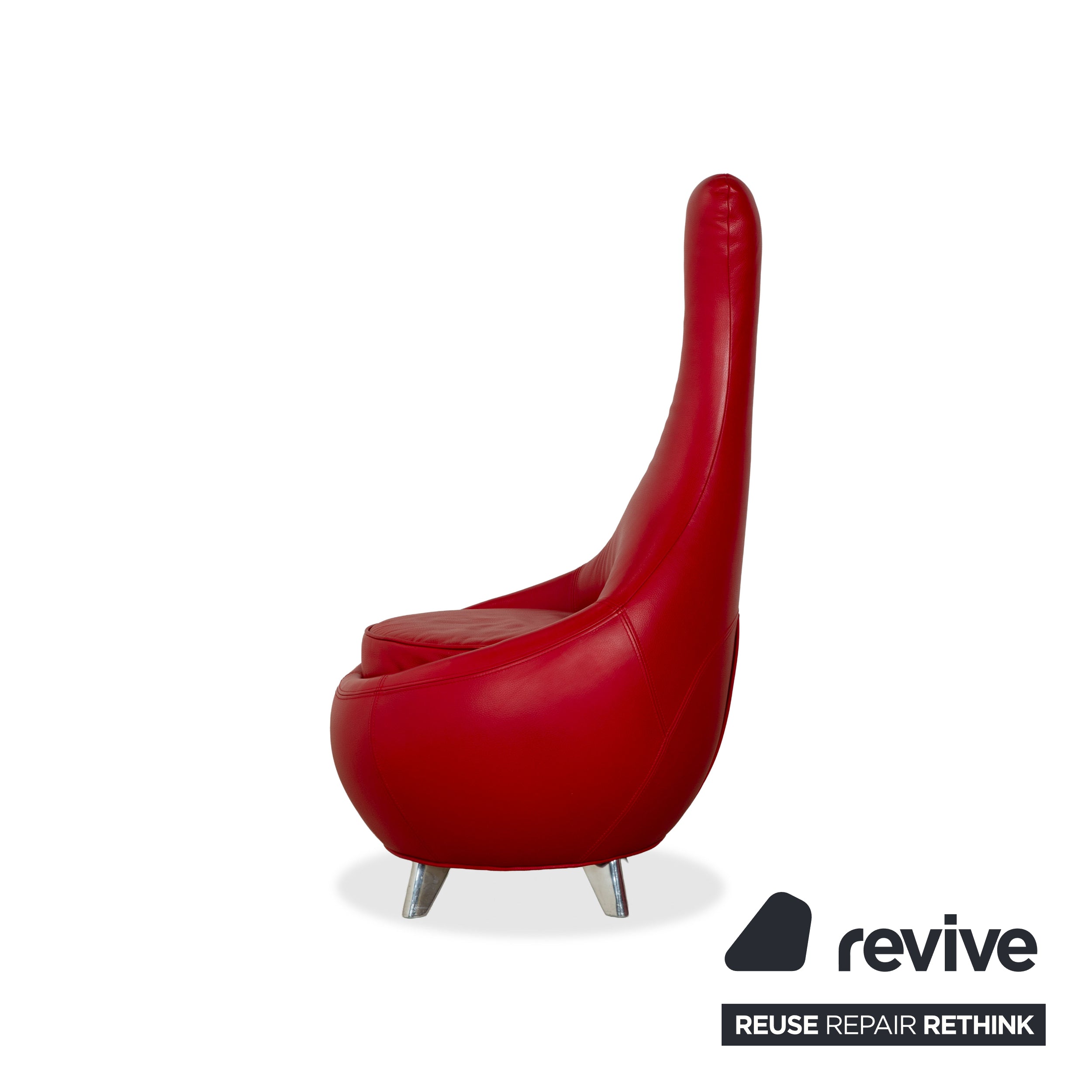 Bretz Jeannie Leder Garnitur Dreisitzer + 2 Sessel Rot Sofa Couch
