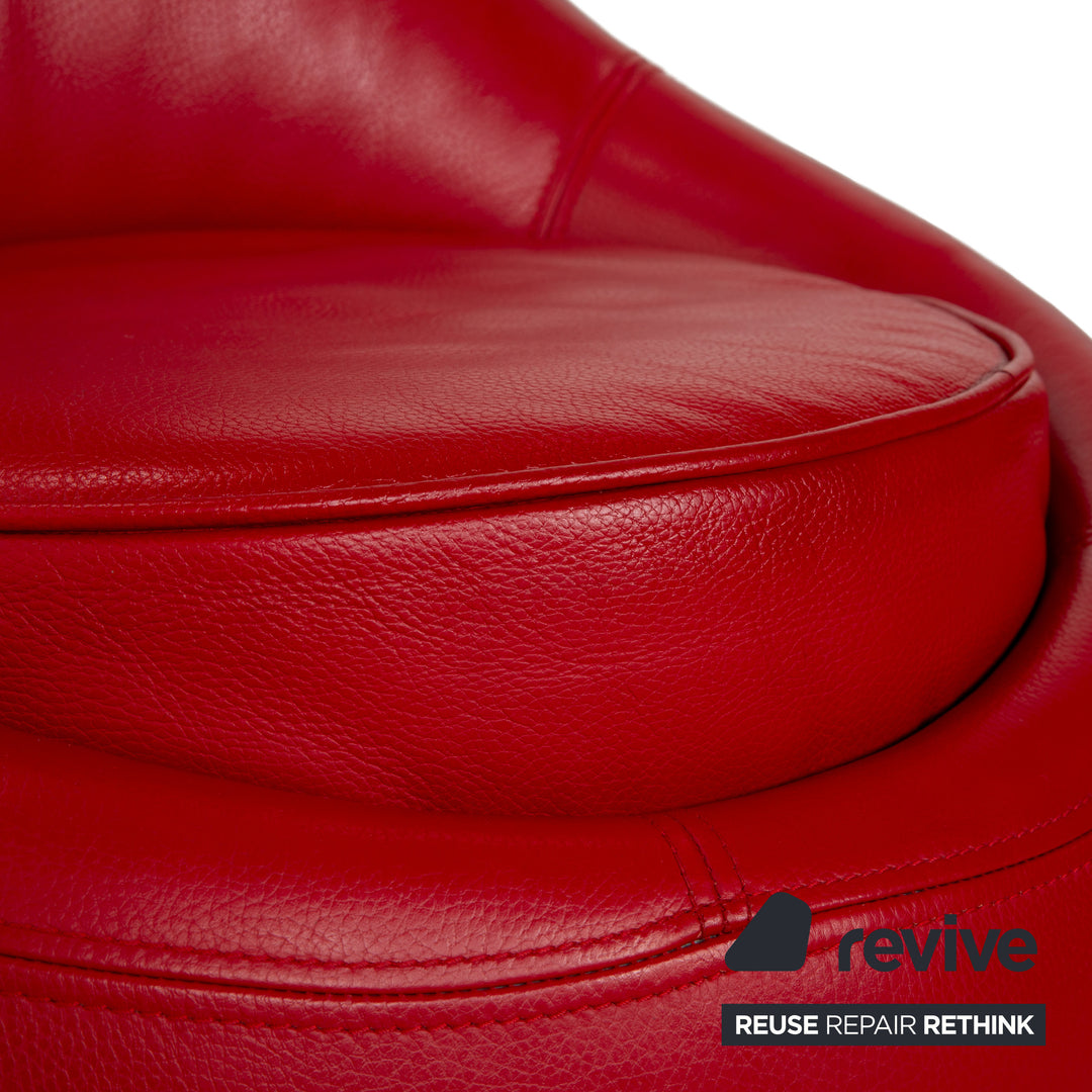 Bretz Jeannie Leder Garnitur Dreisitzer + 2 Sessel Rot Sofa Couch