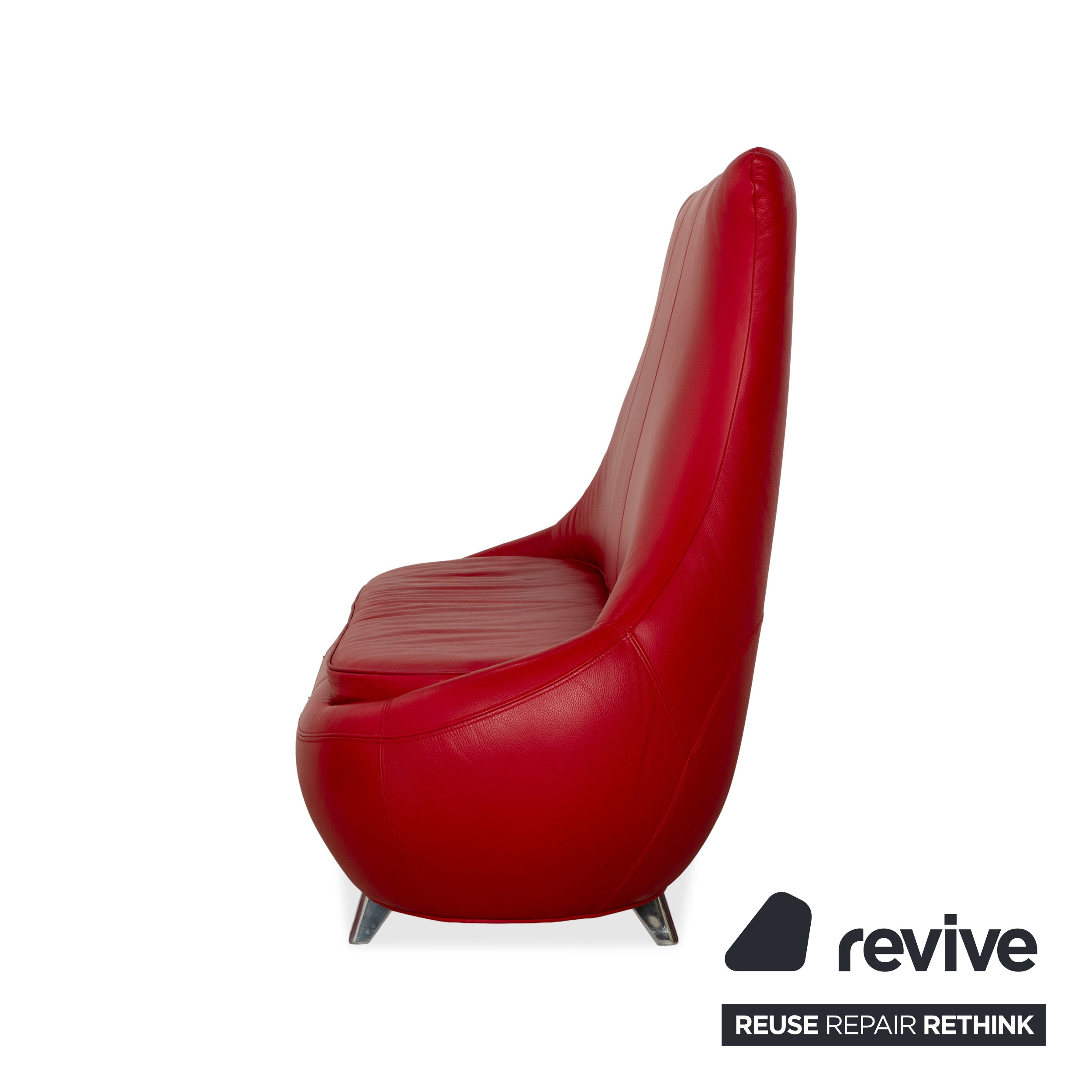 Bretz Jeannie Leder Garnitur Dreisitzer + 2 Sessel Rot Sofa Couch