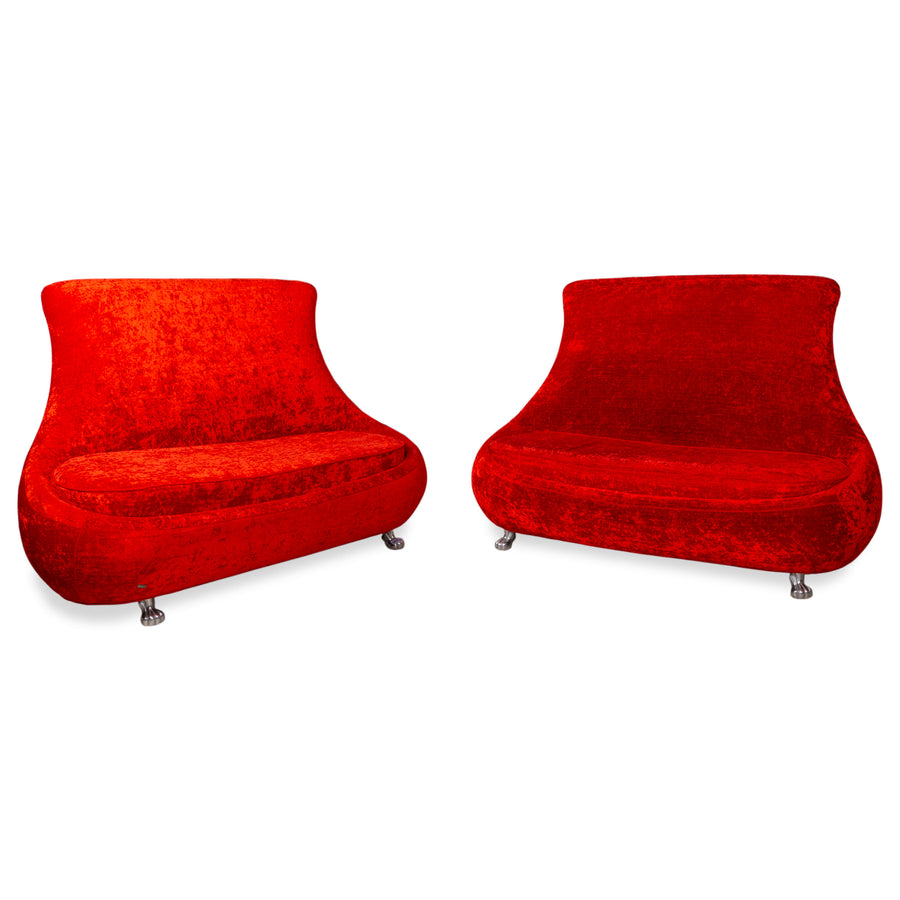 Bretz Jeannie Stoff Zweisitzer Rot Sofa Couch