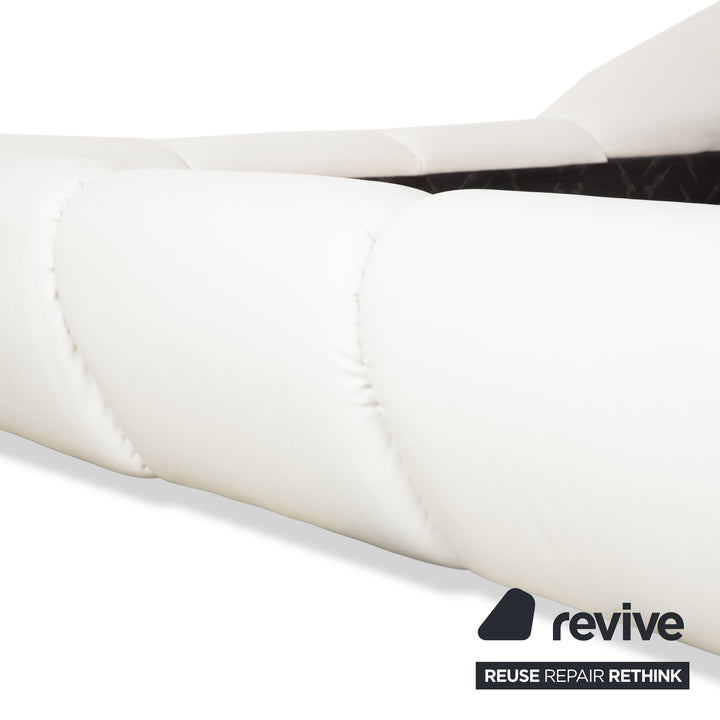 Lit Bretz en cuir caoutchouc blanc crème 200x200