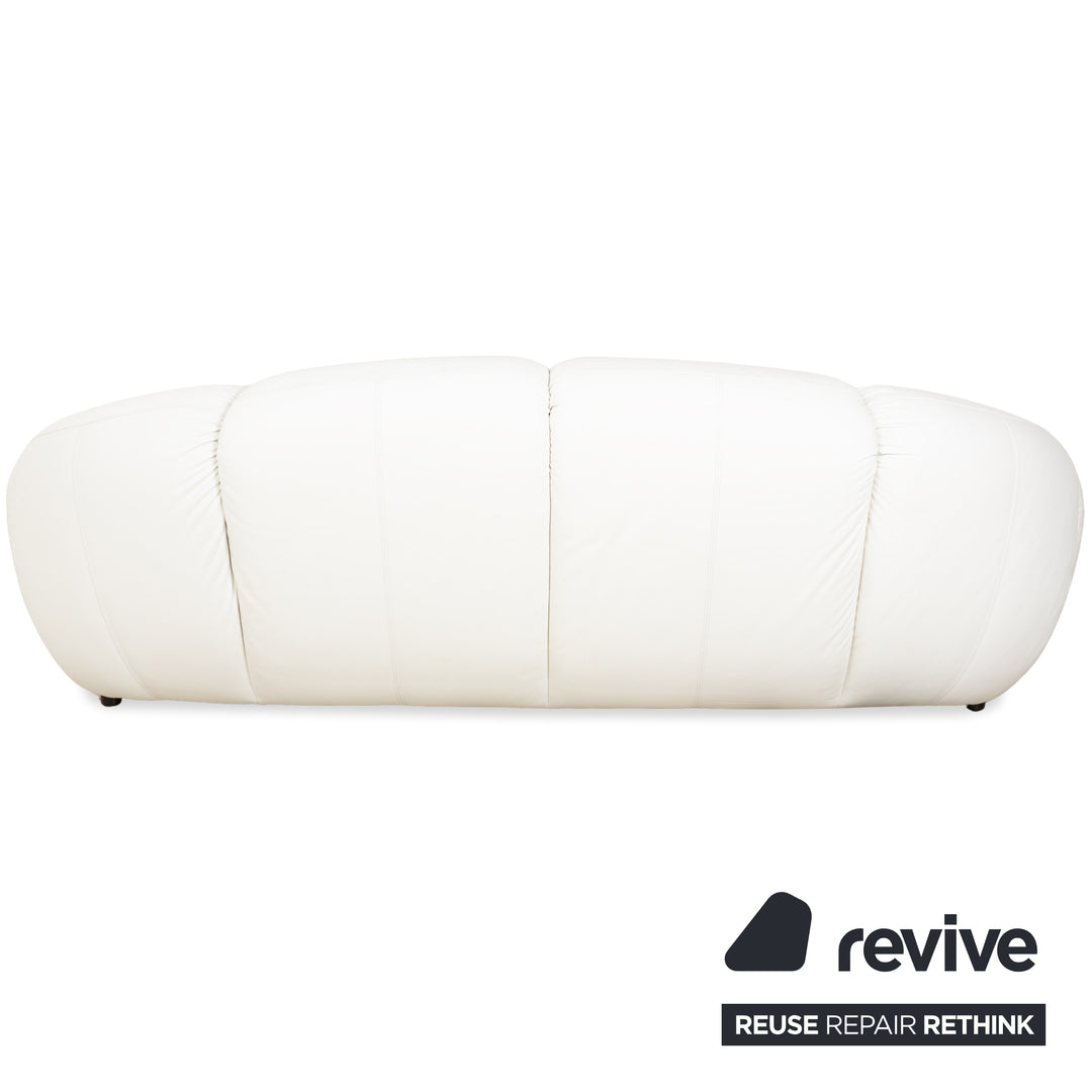 Lit Bretz en cuir caoutchouc blanc crème 200x200