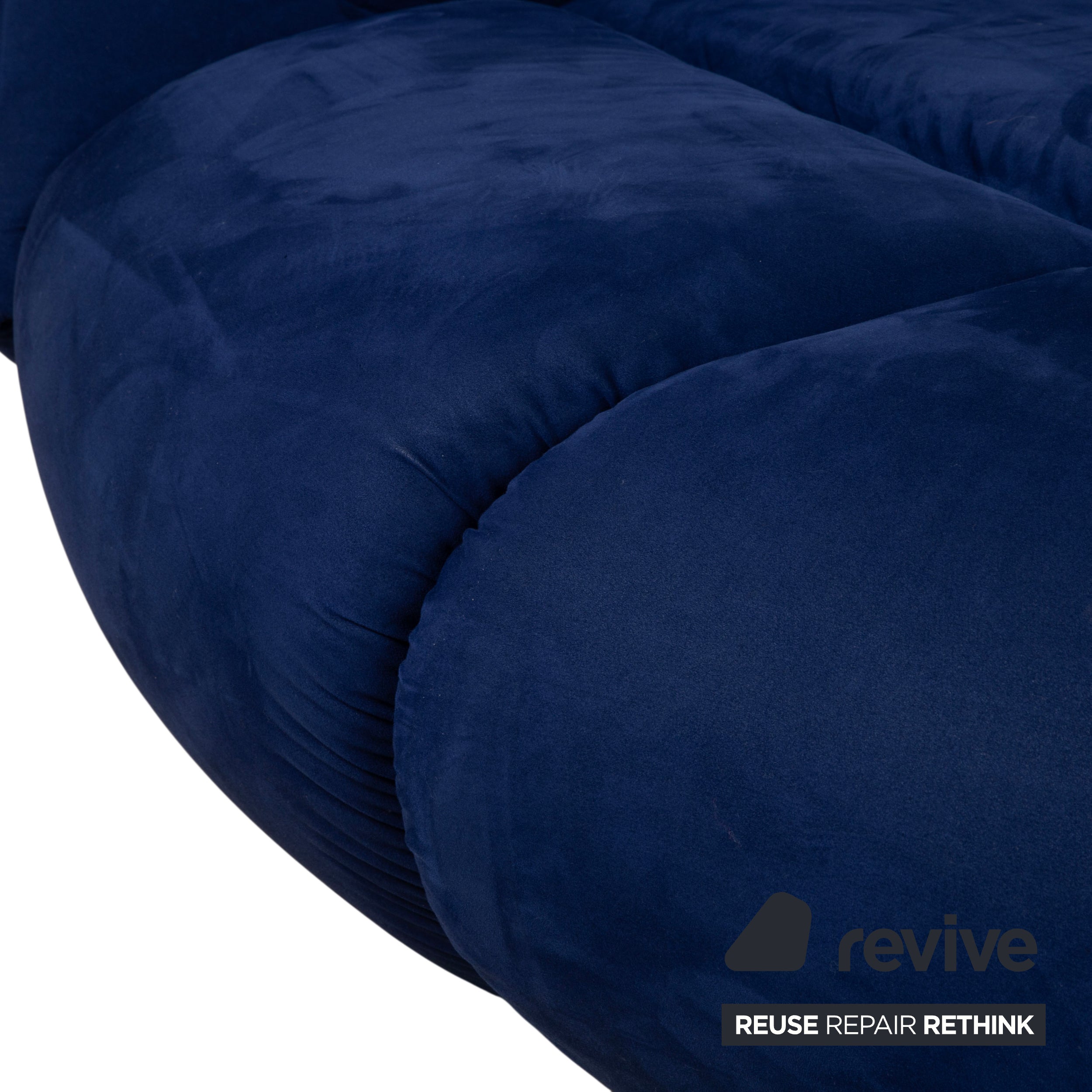 Bretz Kautsch Stoff Viersitzer Blau Saphirblau Sofa Couch