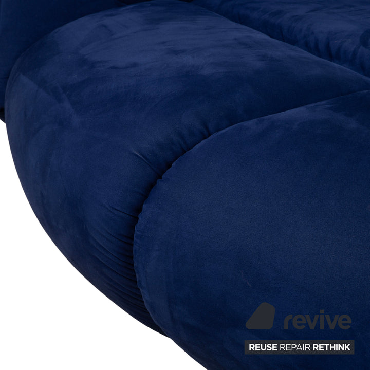 Bretz Kautsch Stoff Viersitzer Blau Saphirblau Sofa Couch