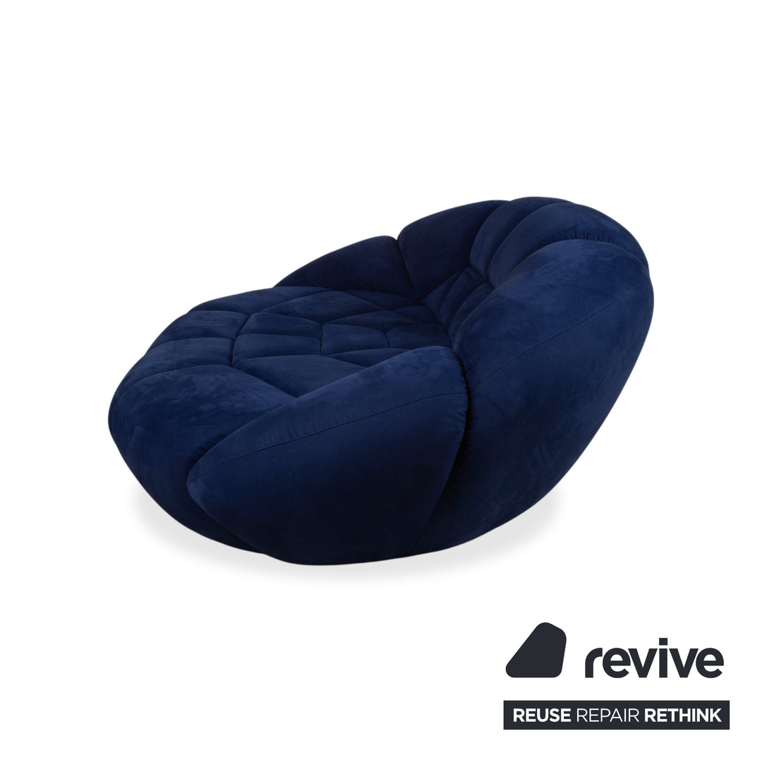 Bretz Kautsch Fabric Four-Seater Blue Sapphire Blue Sofa Couch