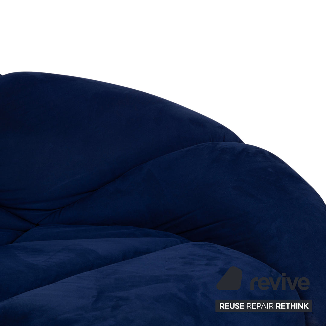 Bretz Kautsch Stoff Viersitzer Blau Saphirblau Sofa Couch
