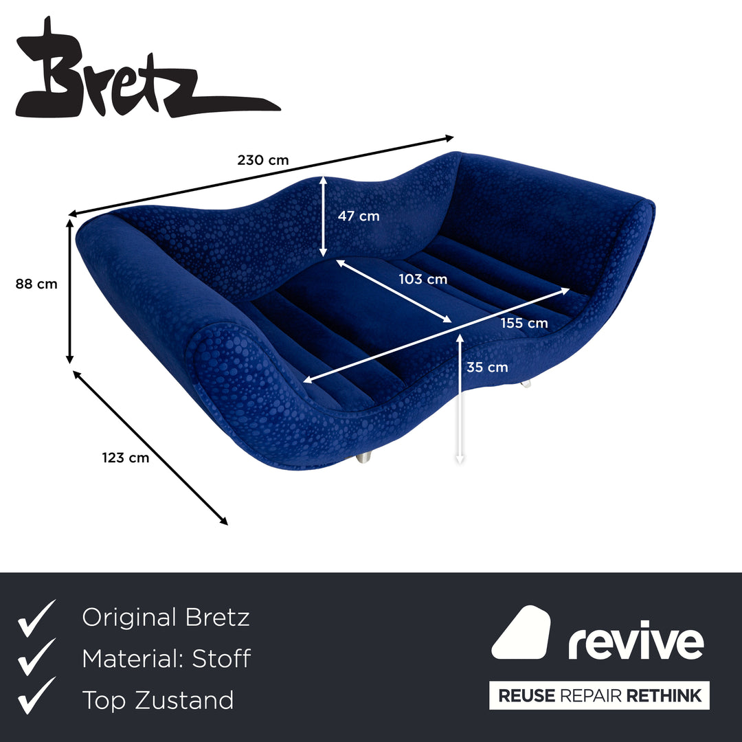 Bretz Laola Hookipa Stoff Zweisitzer Blau Sofa Couch