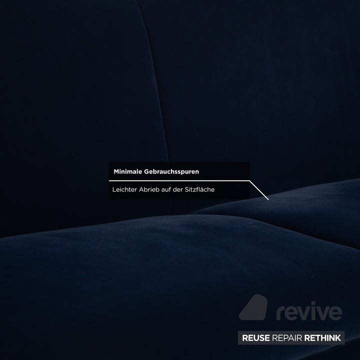 Canapé trois places en tissu bleu foncé Bretz Loulou