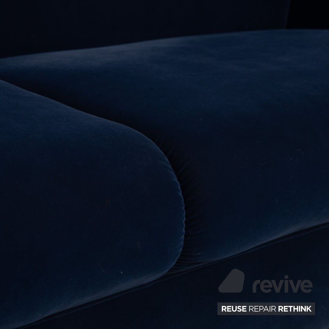 Bretz Loulou fabric three-seater dark blue sofa couch