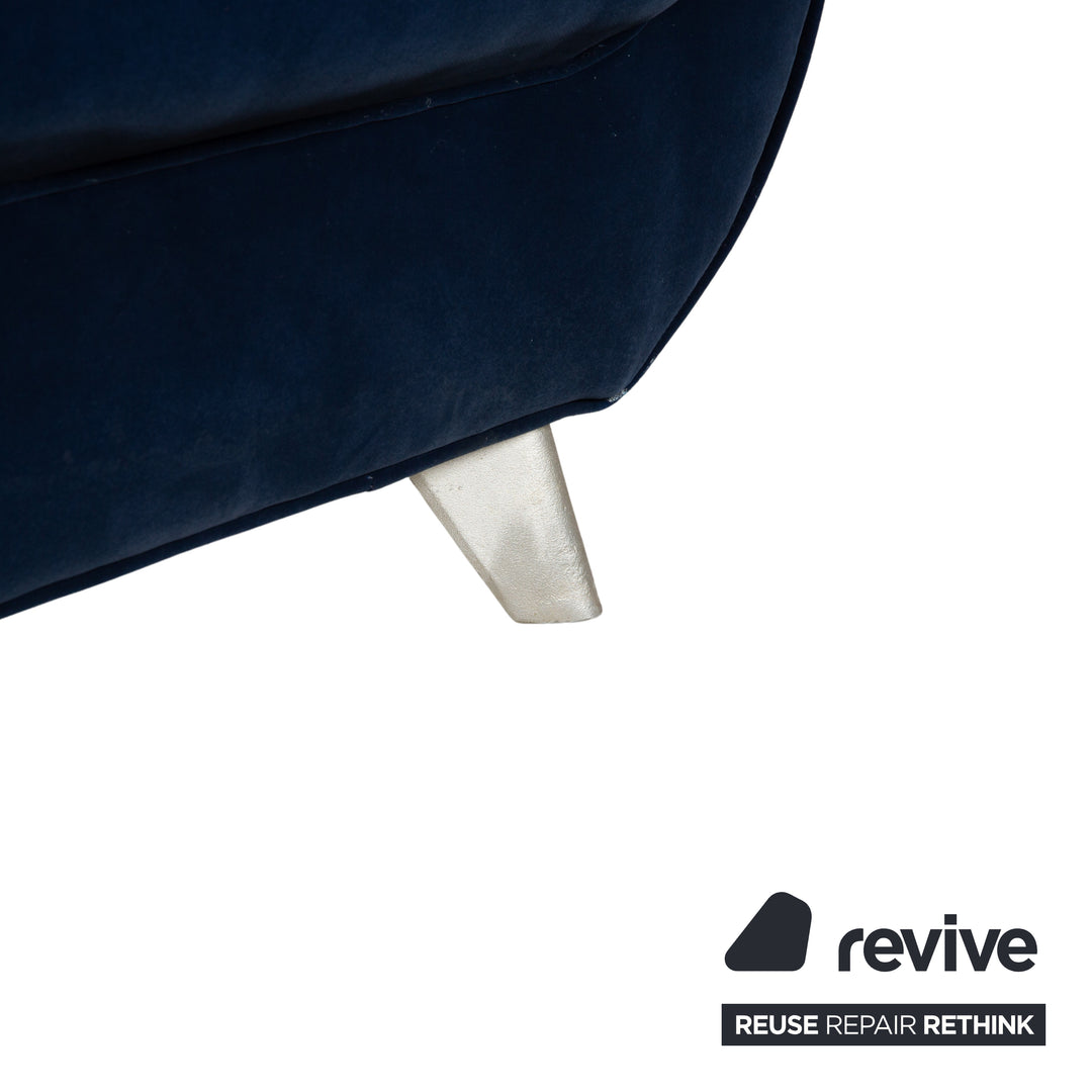 Bretz Loulou fabric three-seater dark blue sofa couch