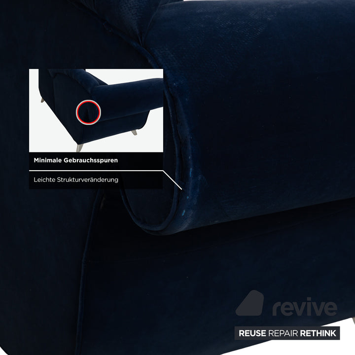 Bretz Loulou fabric three-seater dark blue sofa couch