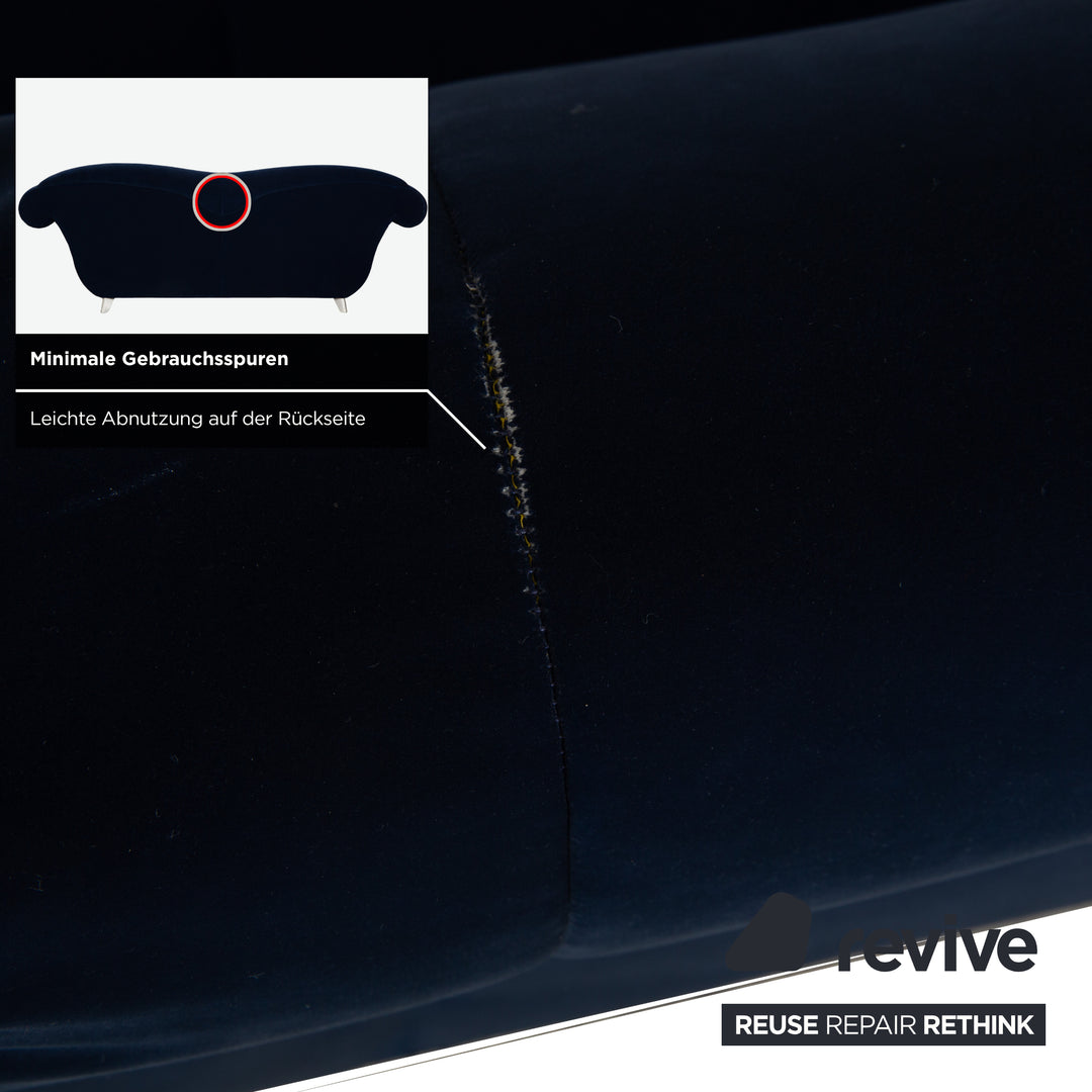 Bretz Loulou Stoff Dreisitzer Dunkelblau Sofa Couch