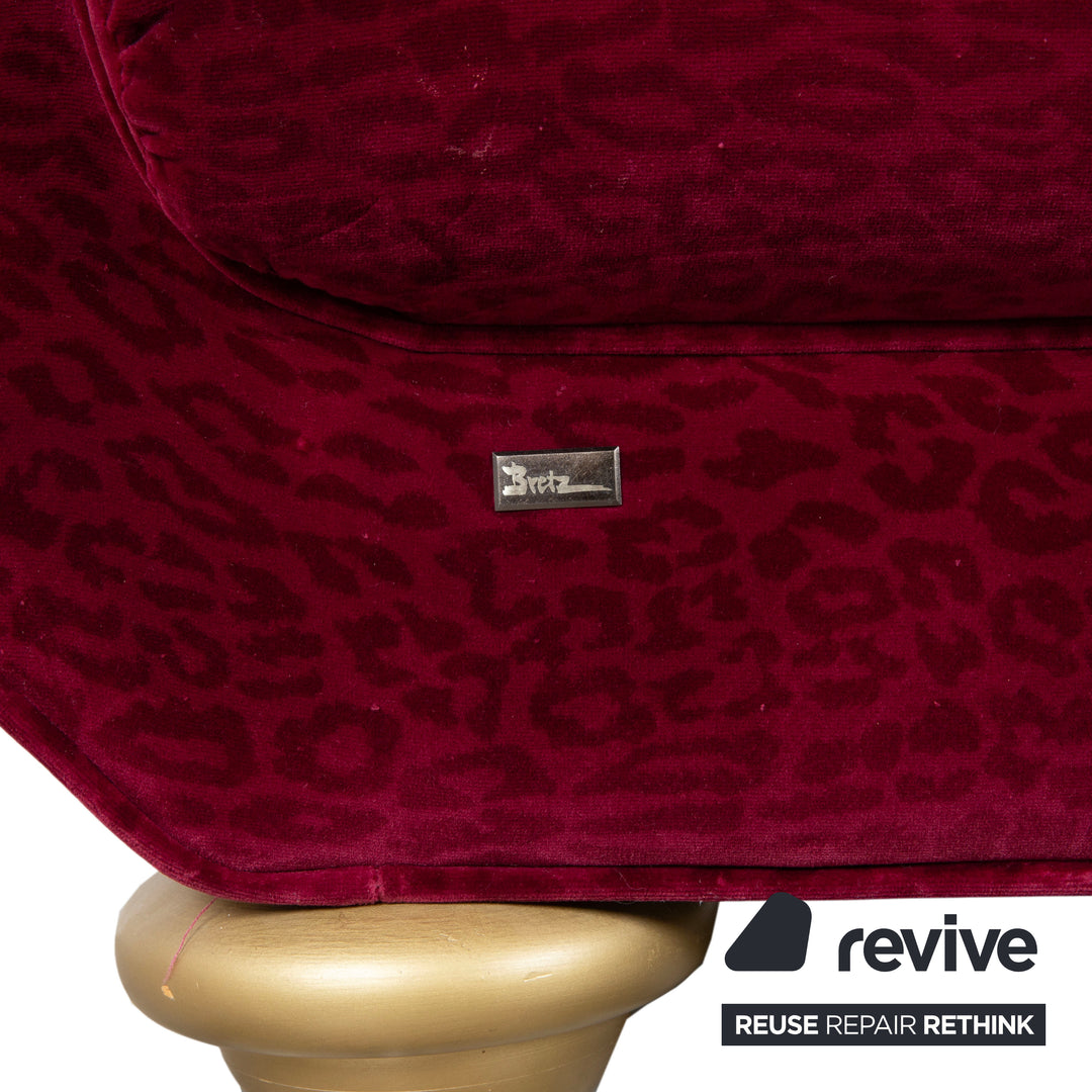 Bretz LouLou Stoff Dreisitzer Rot Rubin Sofa Couch