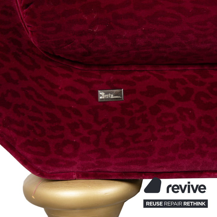 Bretz LouLou Stoff Dreisitzer Rot Rubin Sofa Couch