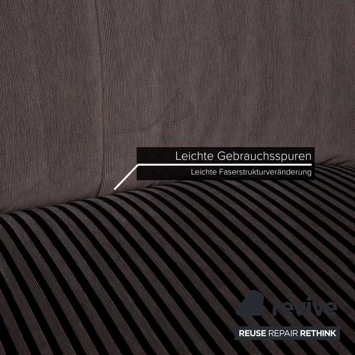 Bretz LouLou Fabric Sofa Grey Two-Seater Velvet