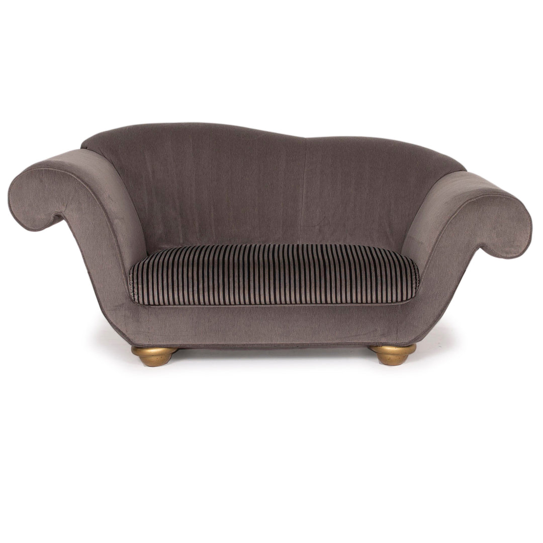 Bretz LouLou Stoff Sofa Grau Zweisitzer Samt