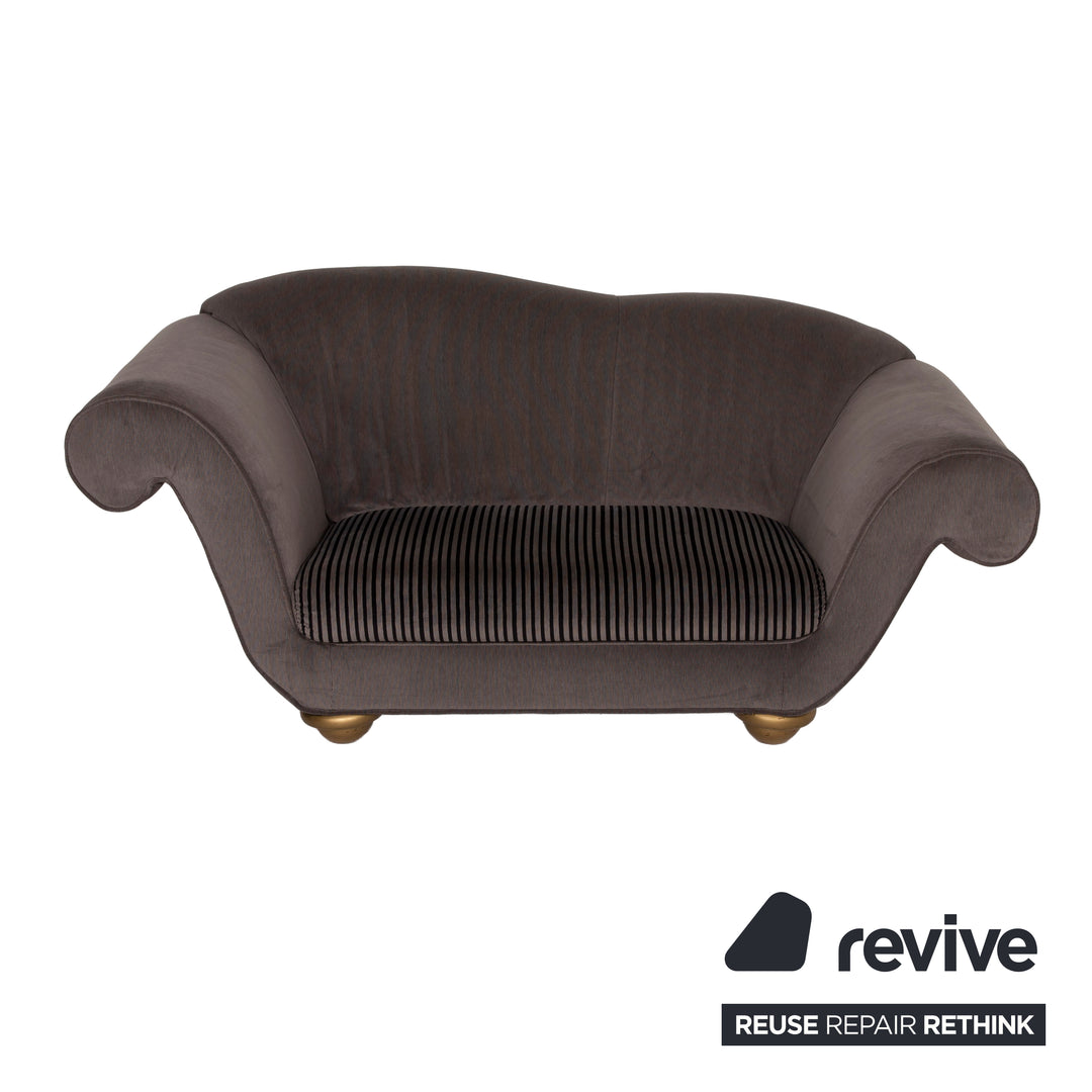 Bretz LouLou Fabric Sofa Grey Two-Seater Velvet