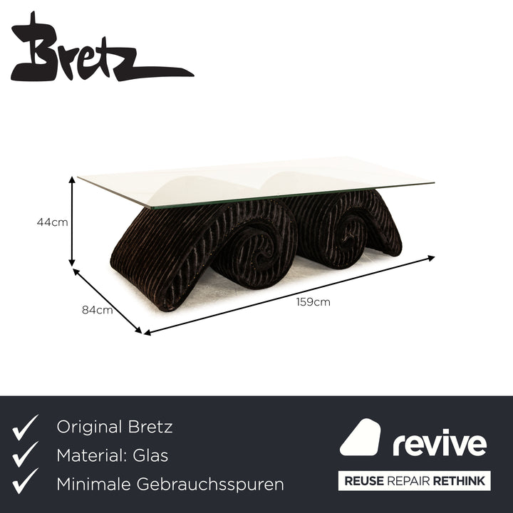 Bretz Mammut Glas Schwarz Braun Couchtisch