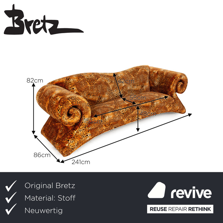 Bretz Mammut fabric three-seater brown sofa couch