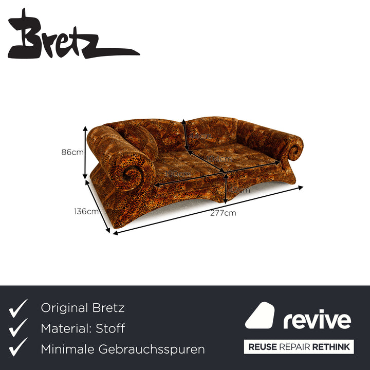 Bretz Mammut fabric four-seater brown beige sofa couch leopard print