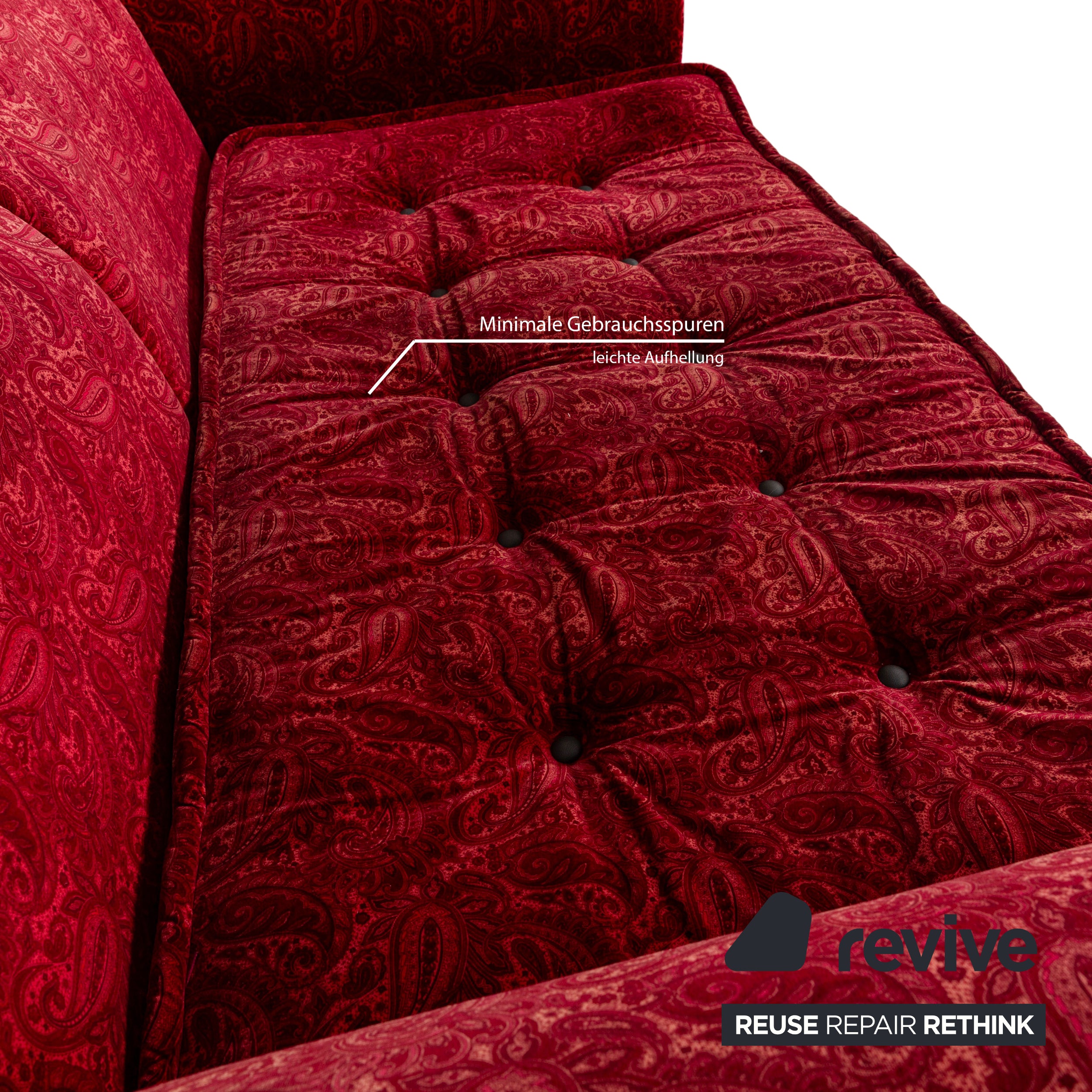 Bretz Mammut Fabric Four-Seater Red Sofa Couch