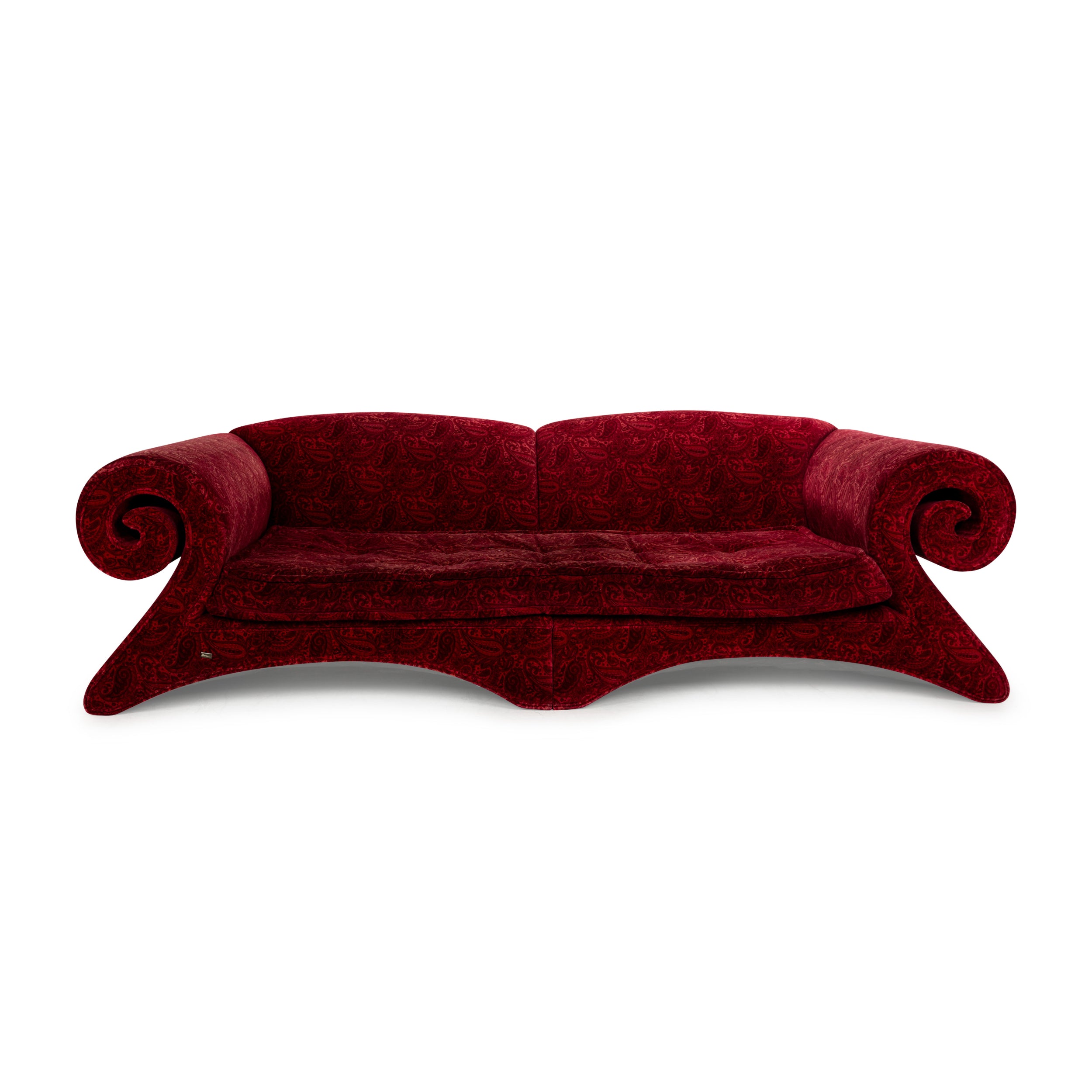 Bretz Mammut Fabric Four-Seater Red Sofa Couch