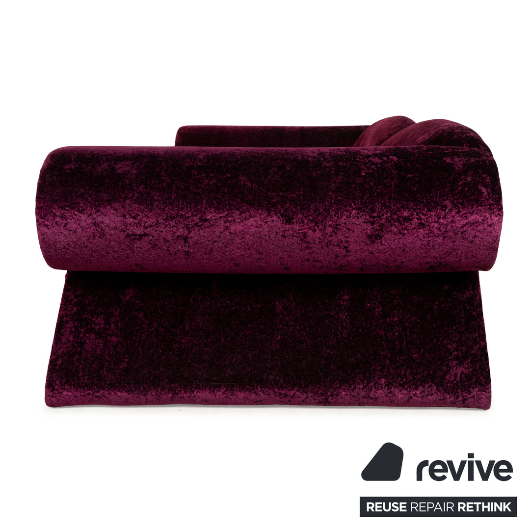Canapé quatre places en tissu Bretz Mammut rouge vin