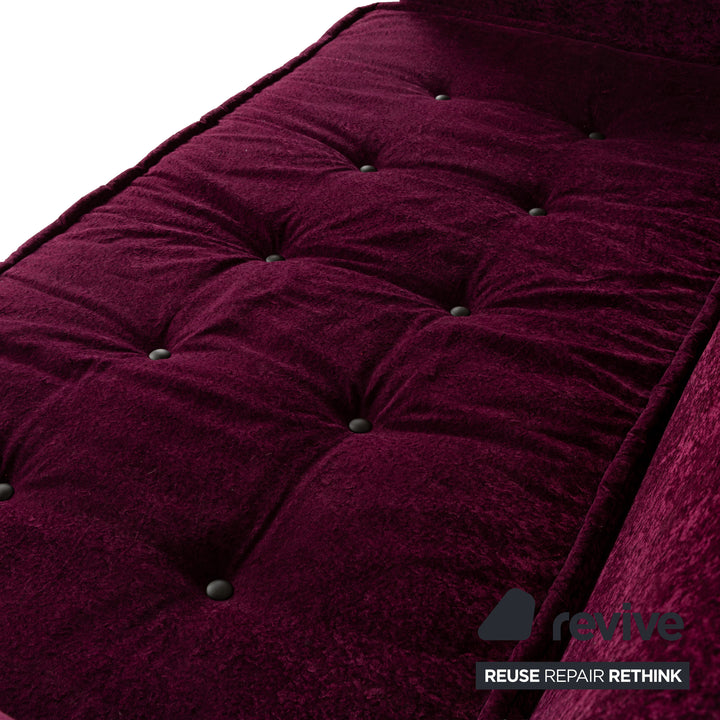 Canapé quatre places en tissu Bretz Mammut rouge vin