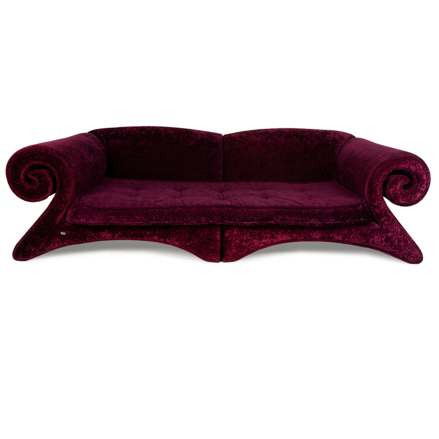 Bretz Mammut Stoff Viersitzer Weinrot Sofa Couch