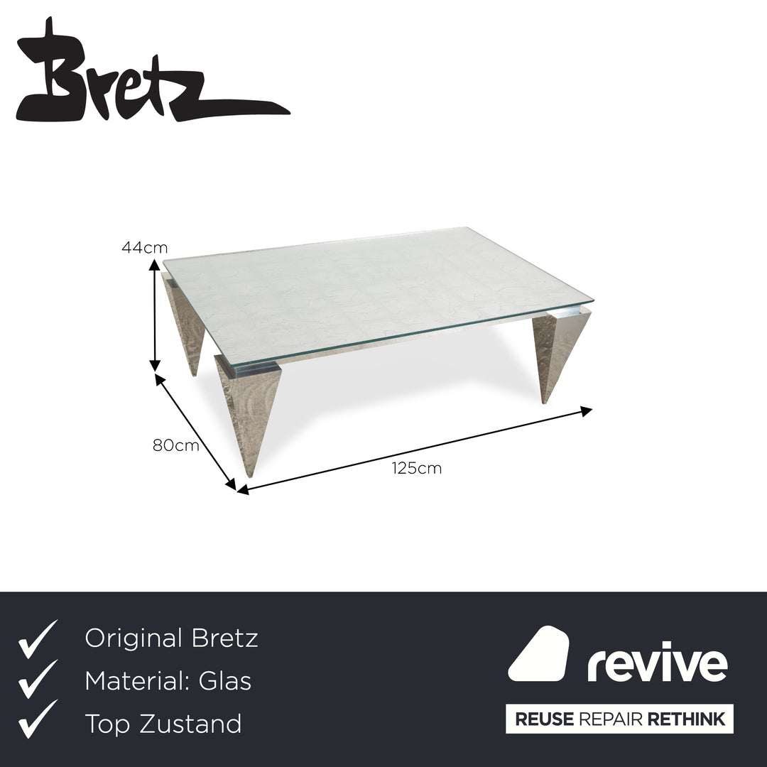 Bretz Marilyn Glas Couchtisch Silber 125 x 80 x 44 cm