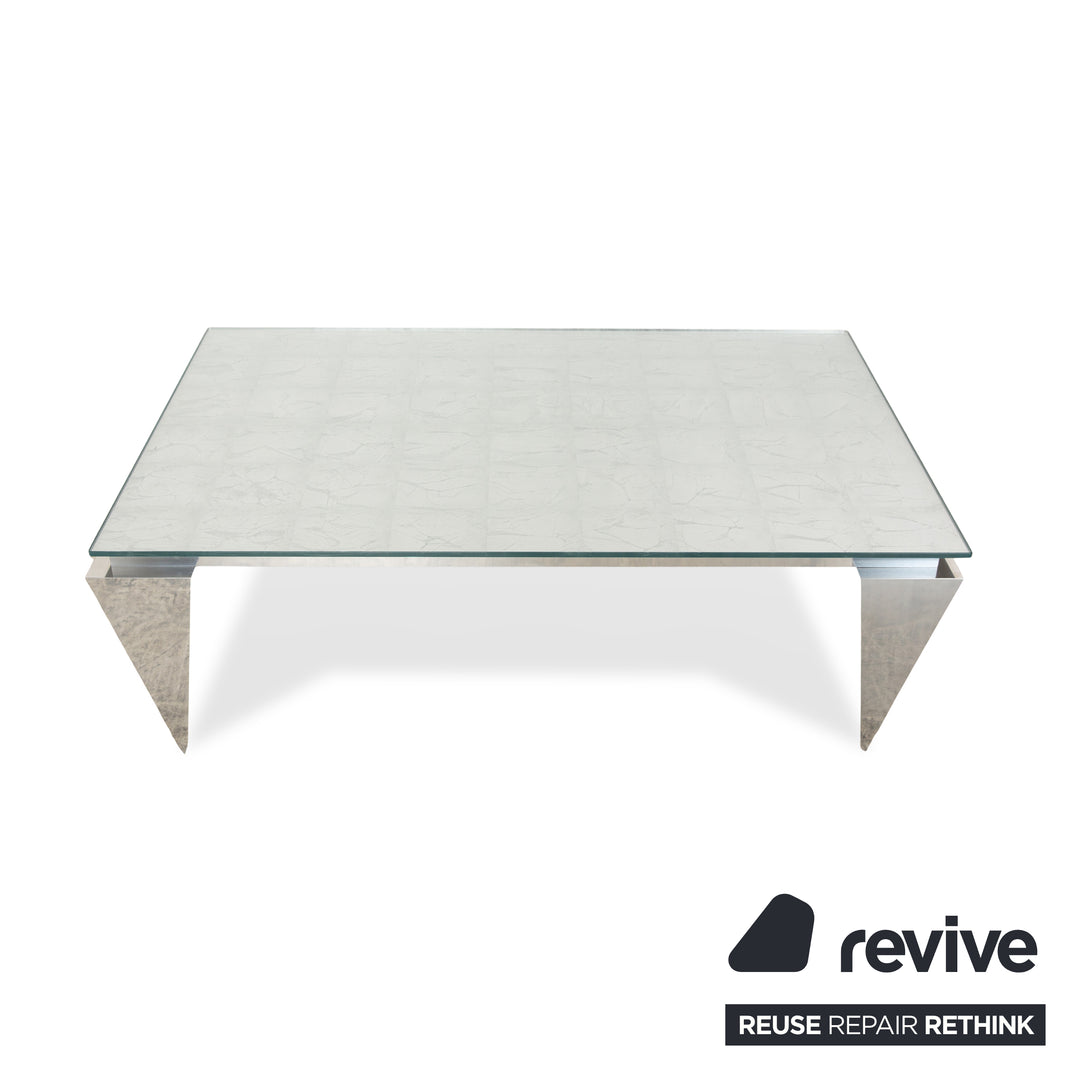 Bretz Marilyn table basse en verre argent 125 x 80 x 44 cm