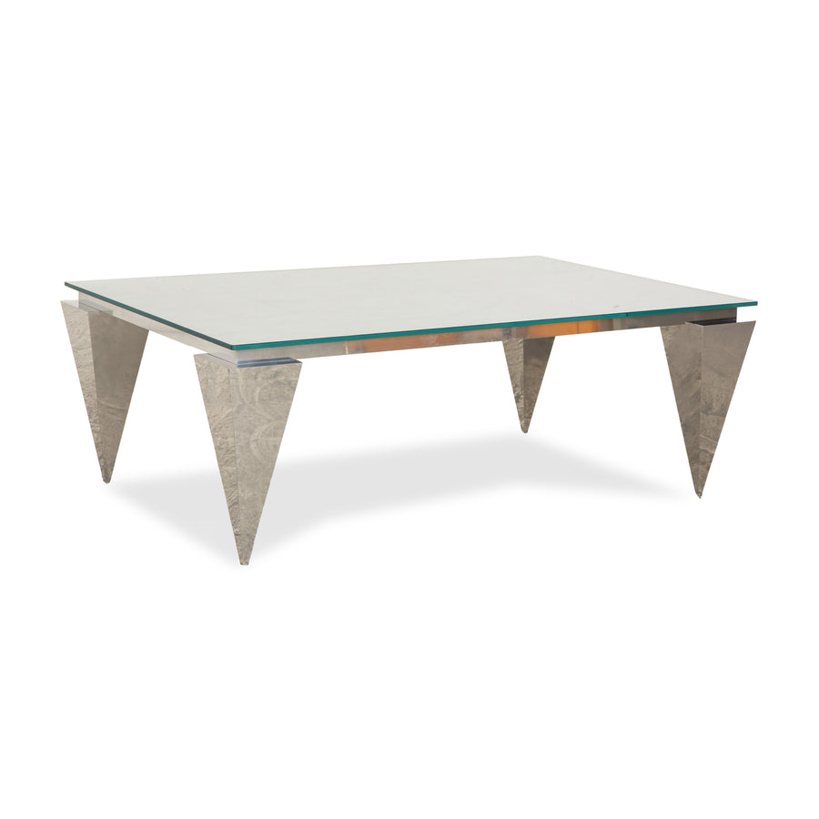 Bretz Marilyn glass coffee table silver 125 x 80 x 44 cm